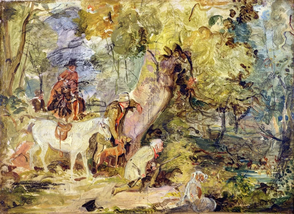 Uno schizzo per Fpresters Stalking Deer - Yale Center for British Art, Paul Mellon Collectio